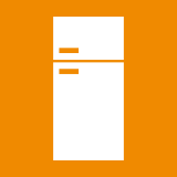 Ny symbol för kyl och frys som föreställer ett kyl/frysskåp på orange botten