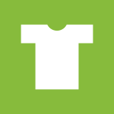 Ny symbol för textilinsamling som föreställer en t-shirt på ljusgrön botten