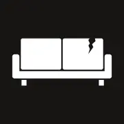 En soffa med trasig kudde - symbol för stoppade möbler