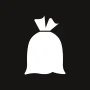 En ihopknuten påse - symbol för restavfall