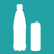 En flaska och en burk - symbol för pant